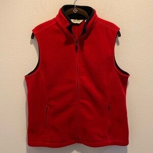 Eddie Bauer Womens Red Polyester Full Zip Vest. Large.​​​​​​​​​​​​​